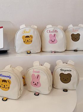 刺绣定制卡通可爱小熊幼儿园书包男女宝宝超萌迷你双肩小背包