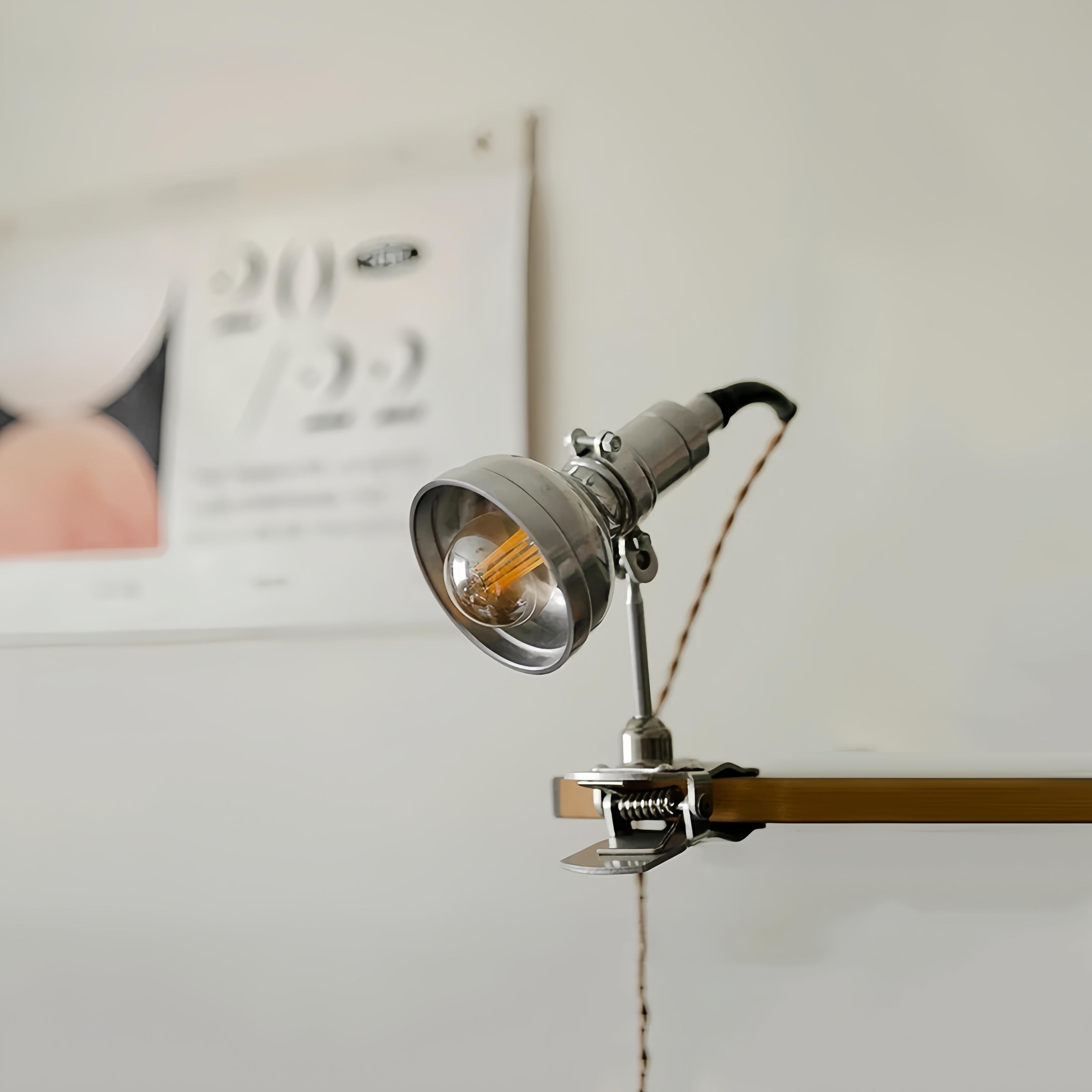 包豪斯复古摇臂伸缩台灯工业风书房工作桌面夹式阅读灯中古夹子灯