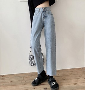 港味新款春夏高腰哈伦牛仔裤女宽松显瘦长裤今年流行的阔腿裤子潮