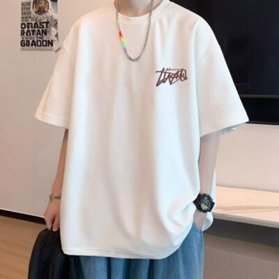 美式重磅短袖T恤男夏季宽松休闲