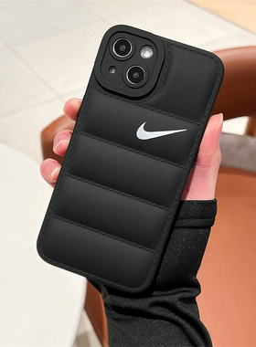ins羽绒服冬季适用于苹果15ProMax手机壳iPhone14潮牌11nike男女12液态17硅胶16plus防摔xsmax13全包镜头xr软