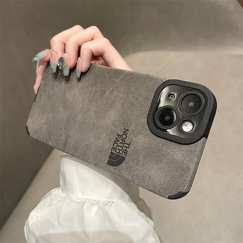 布绒复古北面ins适用苹果13ProMax手机壳iPhone14潮牌11男女12软壳xs全包xr秋冬防滑15保护套8plus情侣16欧美