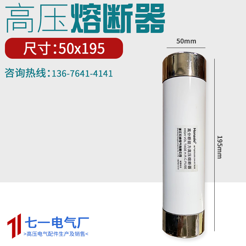 50x195 XRNP1高压熔断器保险熔管PT电压流互感器XRNT 6.3A 10安16