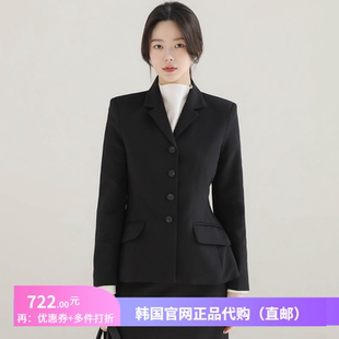 25春秋高级感黑色西装外套OL通勤女正品韩国代购修身小西服短上衣