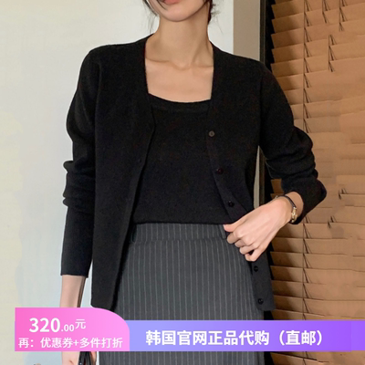 25春秋冬软糯v领针织衫外套女装benito正品韩国代购配裙子短上衣