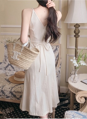 25夏季漂亮气质吊带连衣裙无袖fromdayone韩国代购女新款度假长裙
