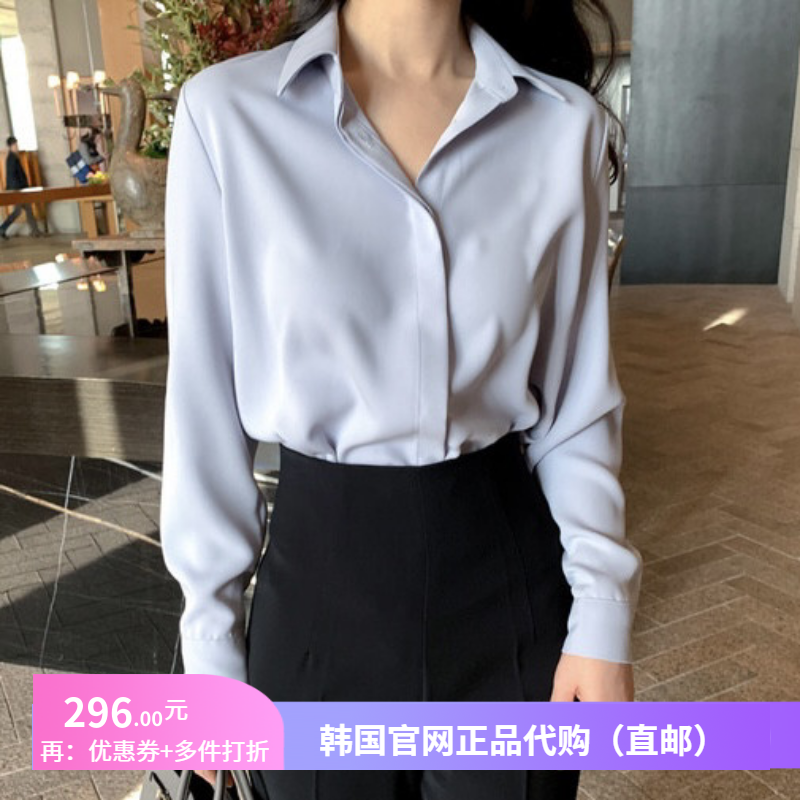 26春秋长袖衬衫天蓝色通勤女装