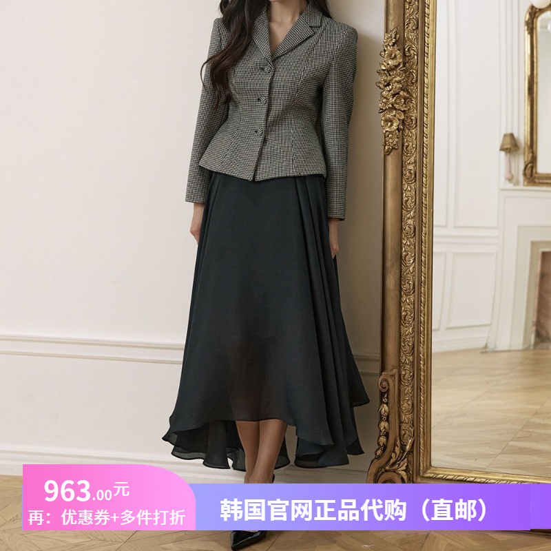 25春秋高端设计感不规则半身裙女装正品韩国代购休闲女神范长裙子