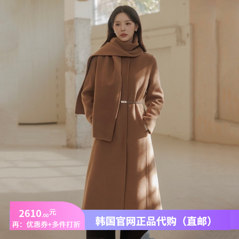 高端大气围巾羊绒羊毛呢大衣女装