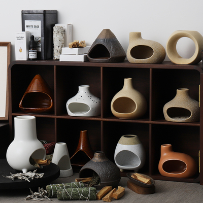 由山堂圣木鼠尾草雪松燃烧小壁炉家用香氛燃烧器消磁净化干烧壁炉