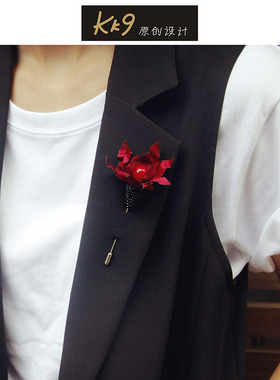 kk9_原创设计手工精致木棉花胸针优雅女士别针时尚别致百搭包邮