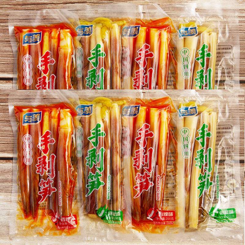 【坏笋包赔】与美手剥笋200g即食香辣泡椒味笋尖手撕笋竹笋零食