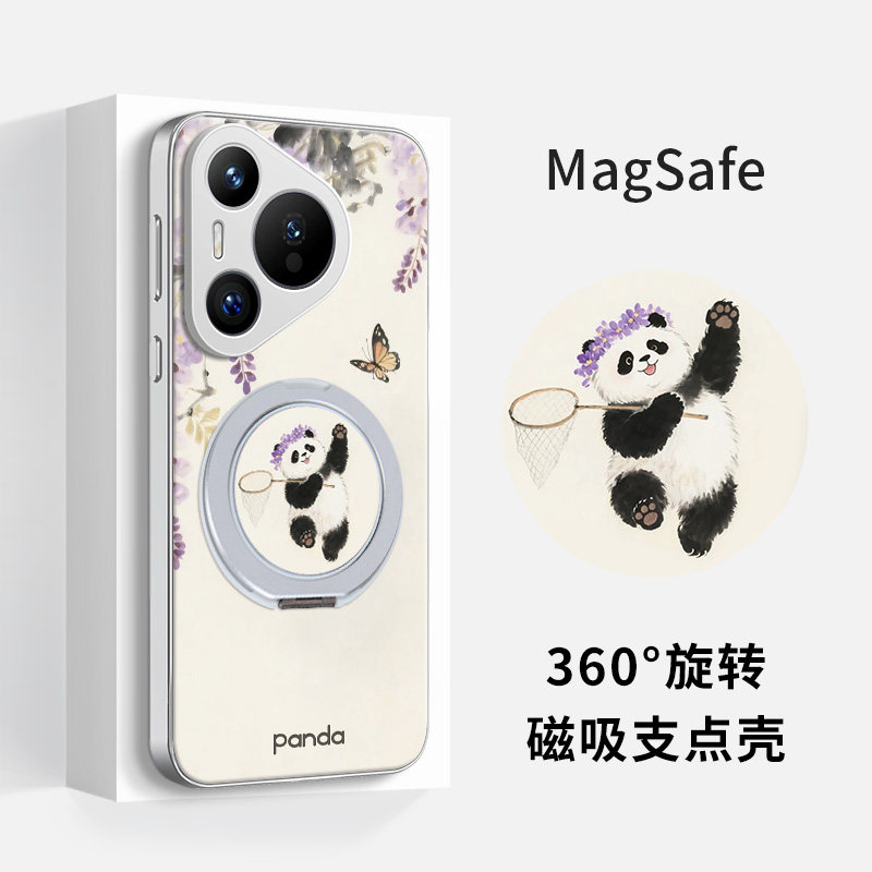 捣旦国度适用于华为Pura70磁吸支点手机壳pro+一体带支架360度旋转p60熊猫50福禄国风全包镜头散热保护套新款