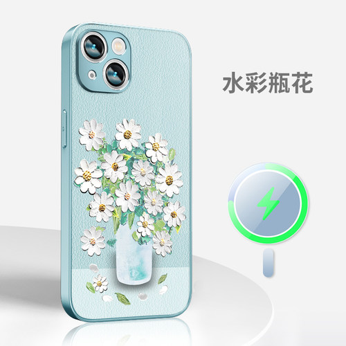 苹果女款手机壳磁吸硅胶小众