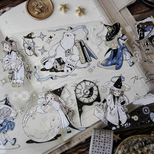 整卷 见习魔女 野柚网红人物PET水晶甜美女孩手机壳手帐咕卡素材