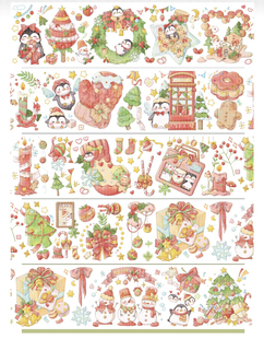 企鹅响叮当 巫女sasa可爱卡通胶带PET贝壳光雪人姜饼人手帐流麻素