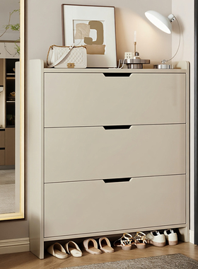 实木超薄款鞋柜翻斗式家用门口2025新款靠墙一体入户门小窄缝鞋架