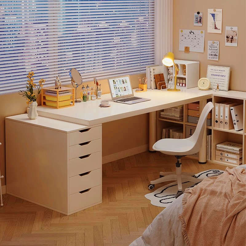 当天发货奶油风书桌电脑桌台式桌