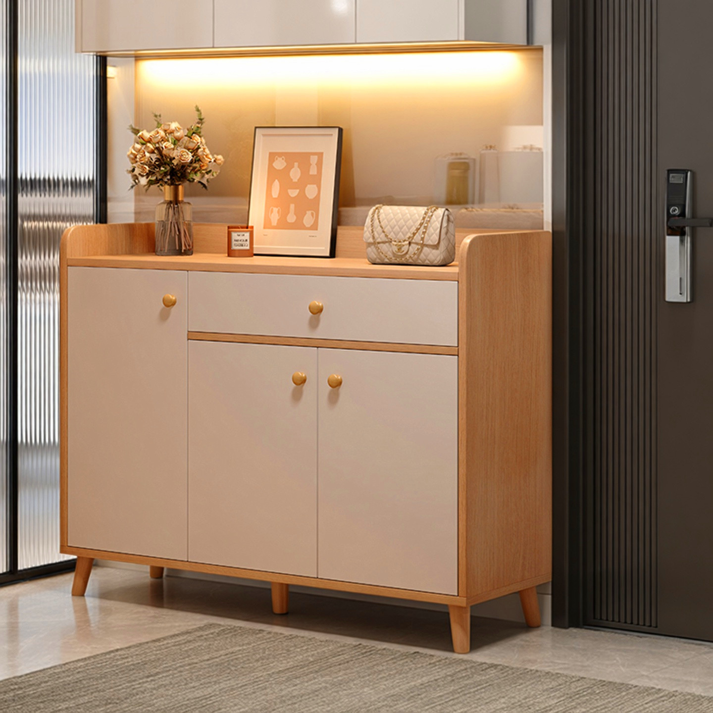 入户门鞋柜门口家用实木2025新款