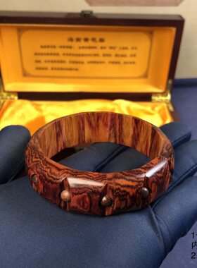 正宗海南黄花梨手排虎斑纹木质把玩件手镯扁手链文玩收藏品送礼