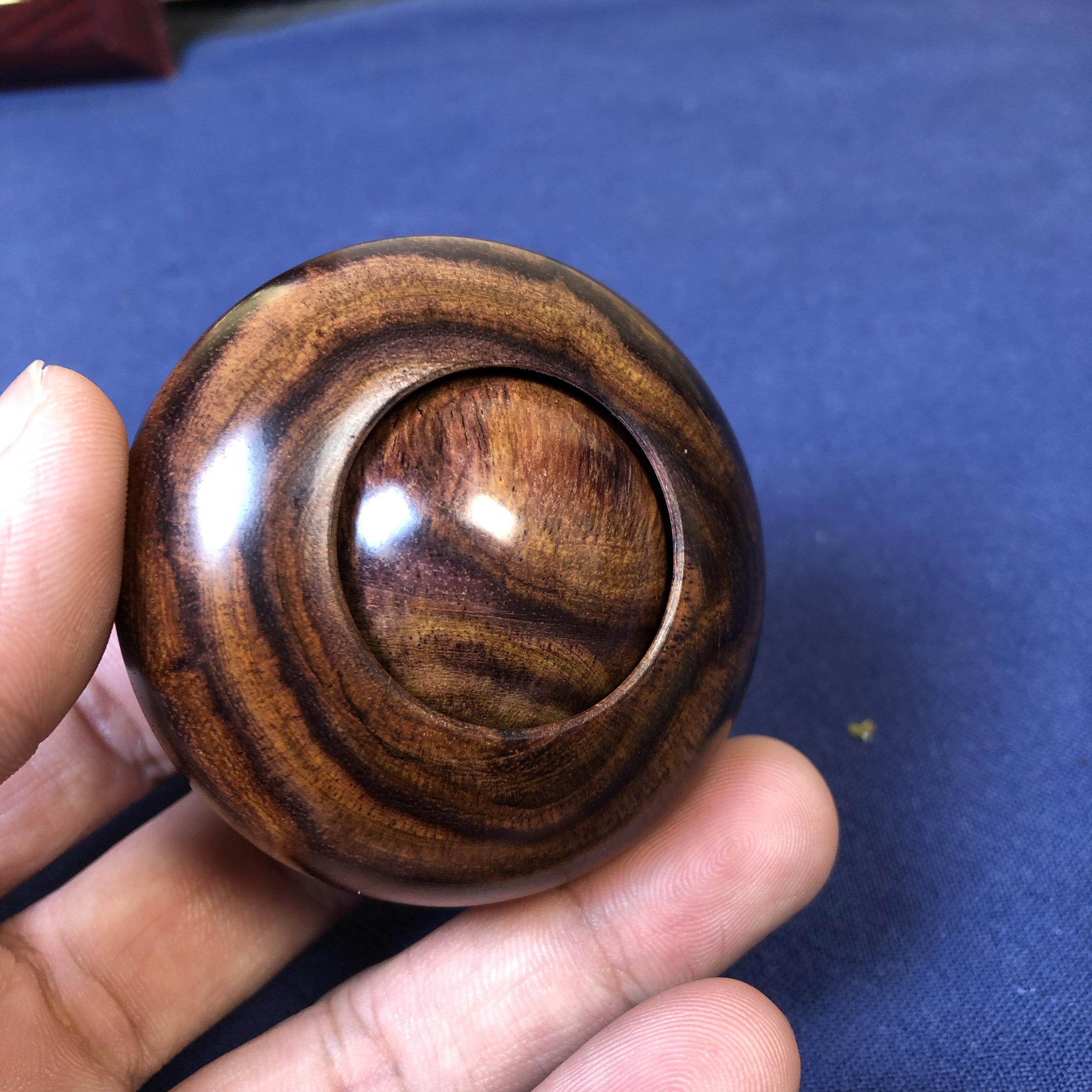 海南黄花梨时来运转手把件赚钱文玩男士把玩一体式转运珠工艺品