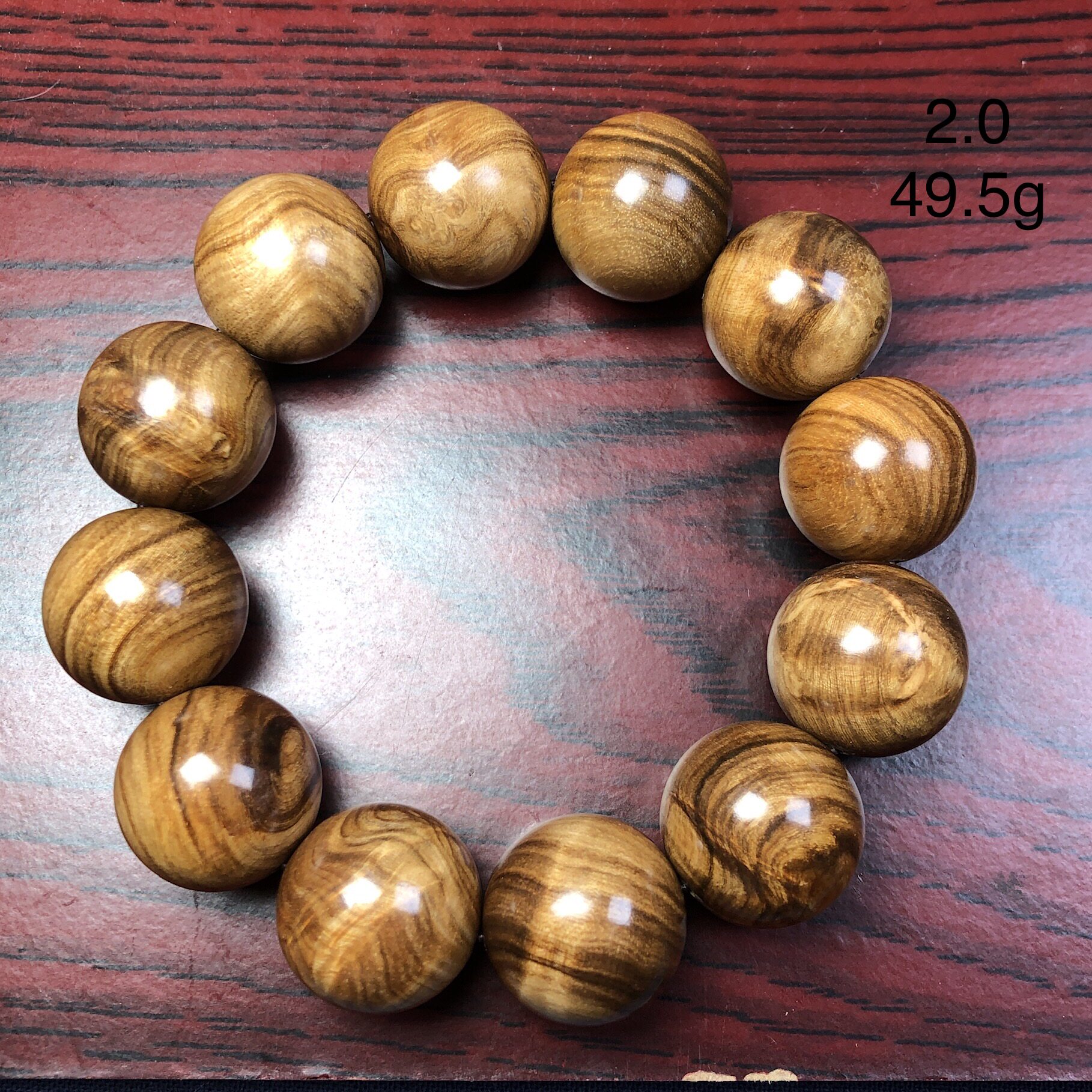 海南坡垒老料2.0手链高油密黑线阴沉褶皱水波纹佛珠手串椰奶香气