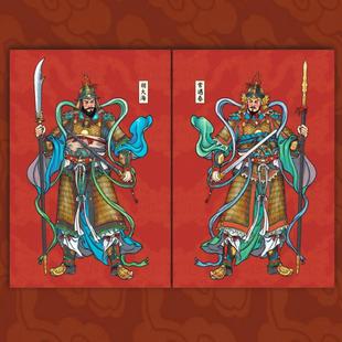 常遇春胡大海烫金铠甲门神|晴川一鹤系列