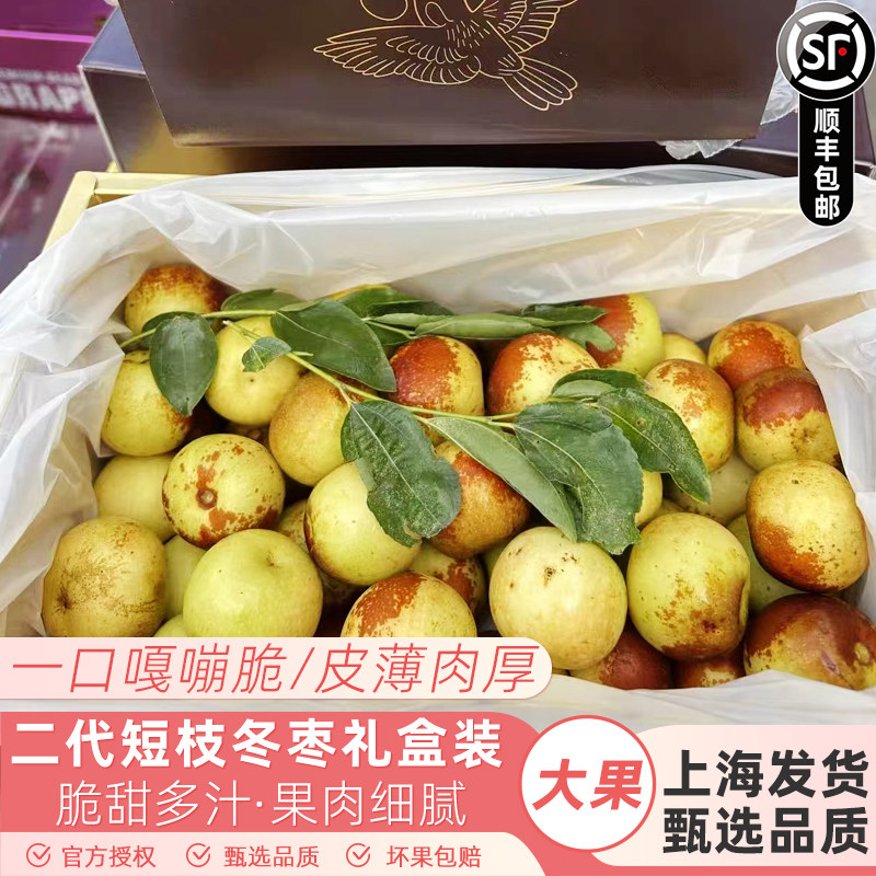 清晨果园二代短枝冬枣原箱礼盒2斤当季新鲜水果脆甜青枣大枣顺丰