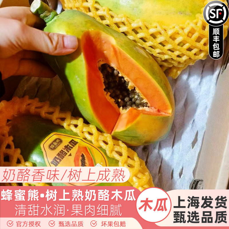 蜂蜜熊树上熟奶酪木瓜新鲜当季水果一箱五斤礼盒装孕妇水果顺丰