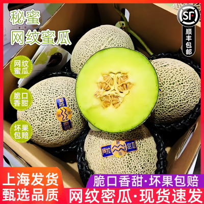 蜜密网纹甜瓜蜜瓜4个原装新鲜水果冰激凌多汁哈密瓜口口蜜瓜包邮