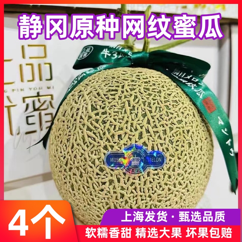 正宗海南網(wǎng)紋蜜瓜玫瓏瓜靜岡網(wǎng)紋瓜夕張2個大果當季新鮮水果