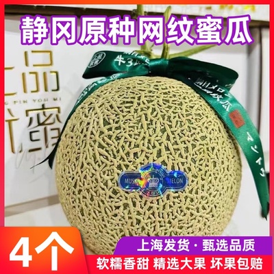 正宗海南网纹蜜瓜玫珑瓜静冈网纹瓜夕张2个大果当季新鲜水果