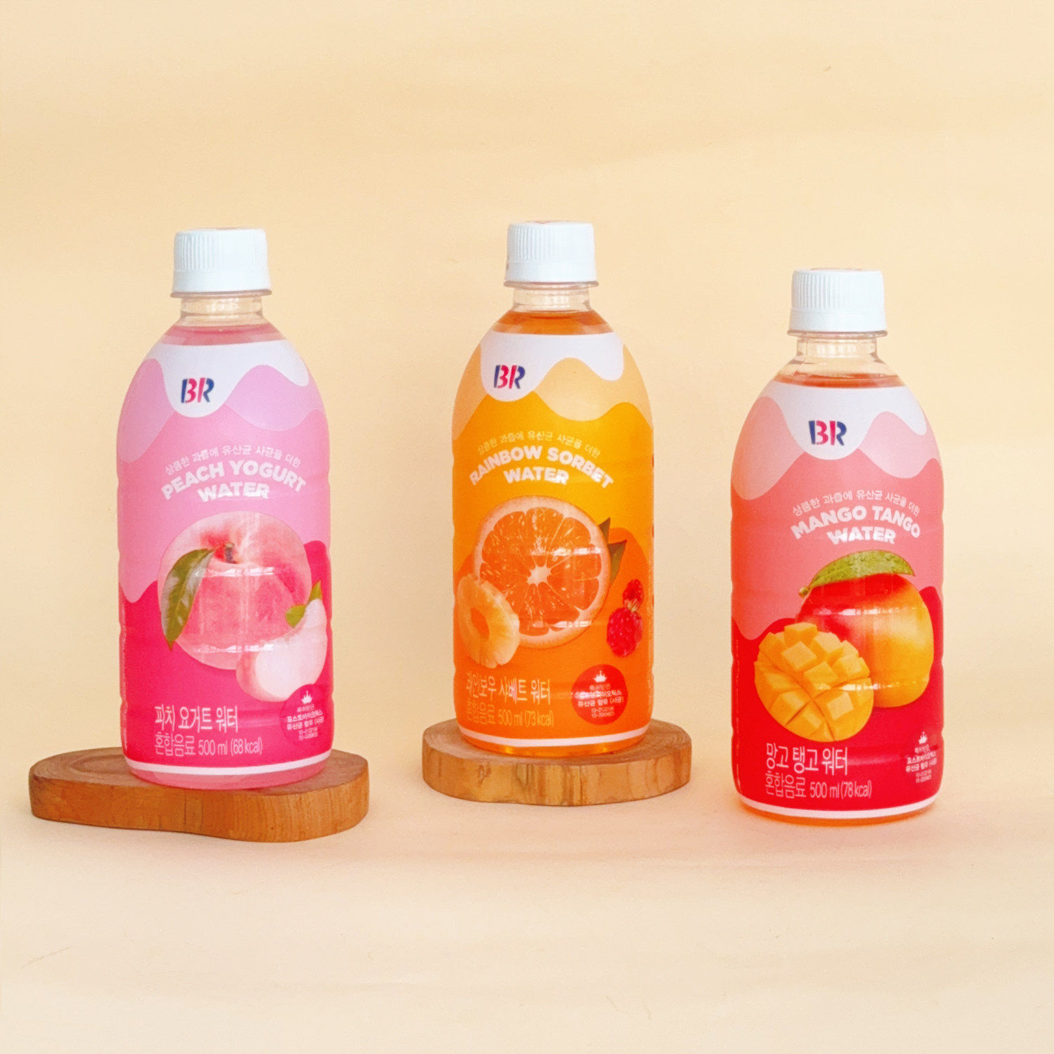 韩国BR冰激凌彩虹雪糕风味桃子酸奶芒果缤纷水果味饮料 进口零食