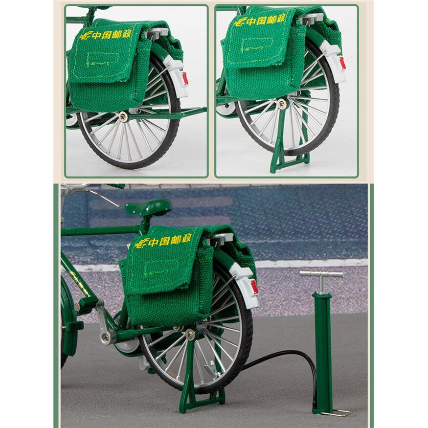 韩国复古二八大杠自行车邮政车合金模型创意摆件怀旧经典玩具手办