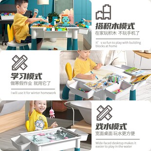 韩国儿童积木桌子大颗粒益智拼装玩具0到3岁女孩宝宝拼图多功能玩