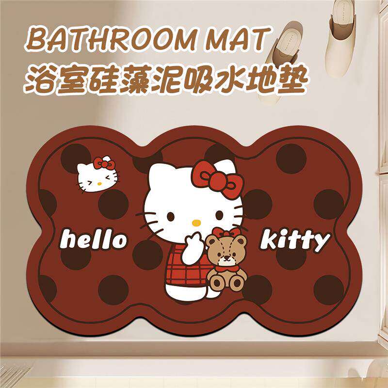 HelloKitty软硅藻泥卫生间浴室室内防滑地垫吸水脚垫厕所门口软垫