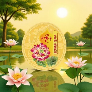 新款金属铝板坤厚载物莲花福运天医葫芦文创纪念品贴一件代发