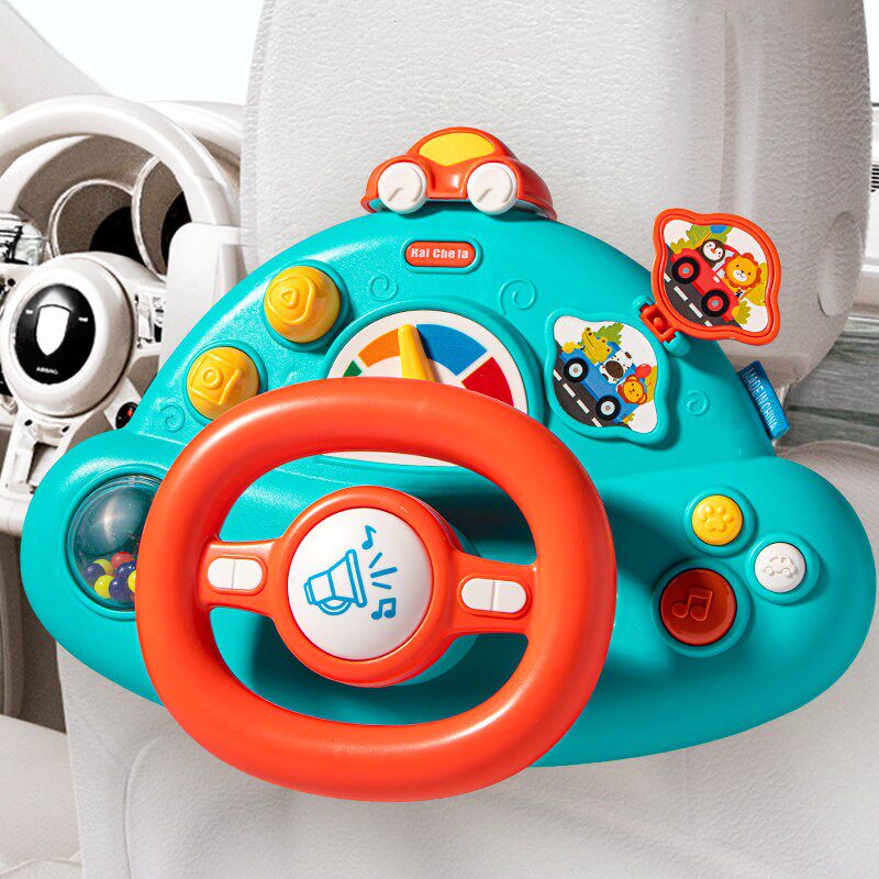 韩国儿童方向盘卡通益智玩具0一1岁宝宝2模拟副驾驶3婴儿推车遛娃