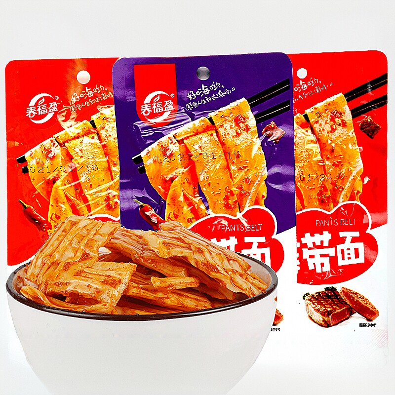 春福盈裤带面酸菜麻辣粉皮凉皮40g*30袋红烧素食辣片校园休闲零食