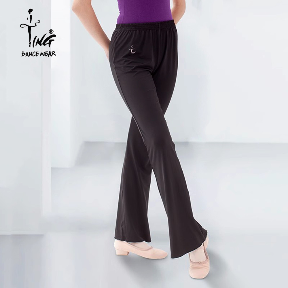陈婷舞蹈练功长裤宽松弹力棉古典现代舞教师女黑色跳舞形体直筒裤