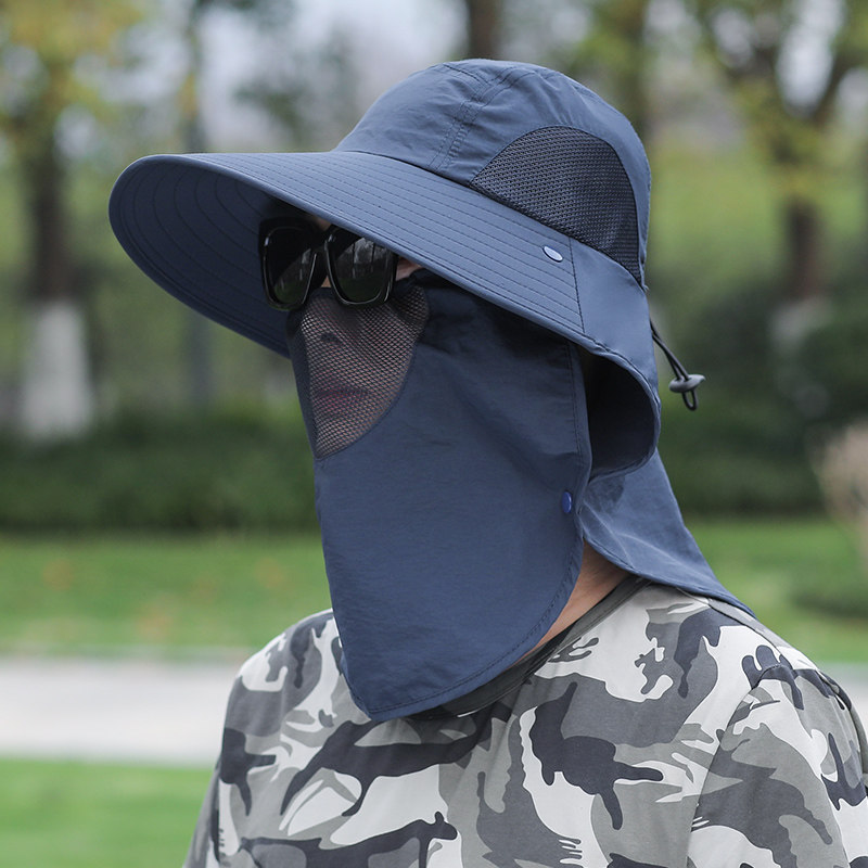 渔夫帽防晒面部罩防紫外线夏天男骑行头套防嗮垂钓帽遮阳护脸颈