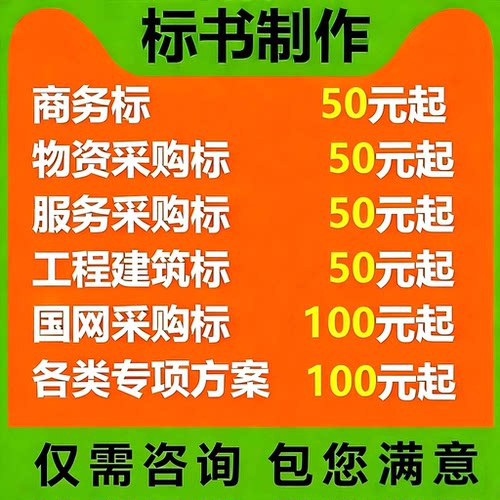 代写标书招标文件投标方案加急