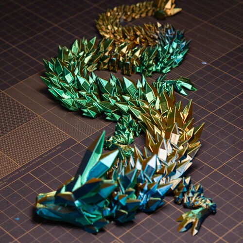 3D打印水晶龙一体关节可活动潮玩手办儿童玩具礼物车载摆件