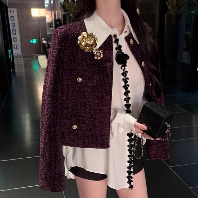 2025秋冬新款优质小香风羊毛编织毛呢外套女短款显瘦粗花呢子上衣,女装/女士精品,毛呢外套,淘宝优惠券,粉丝福利购,淘宝优惠卷