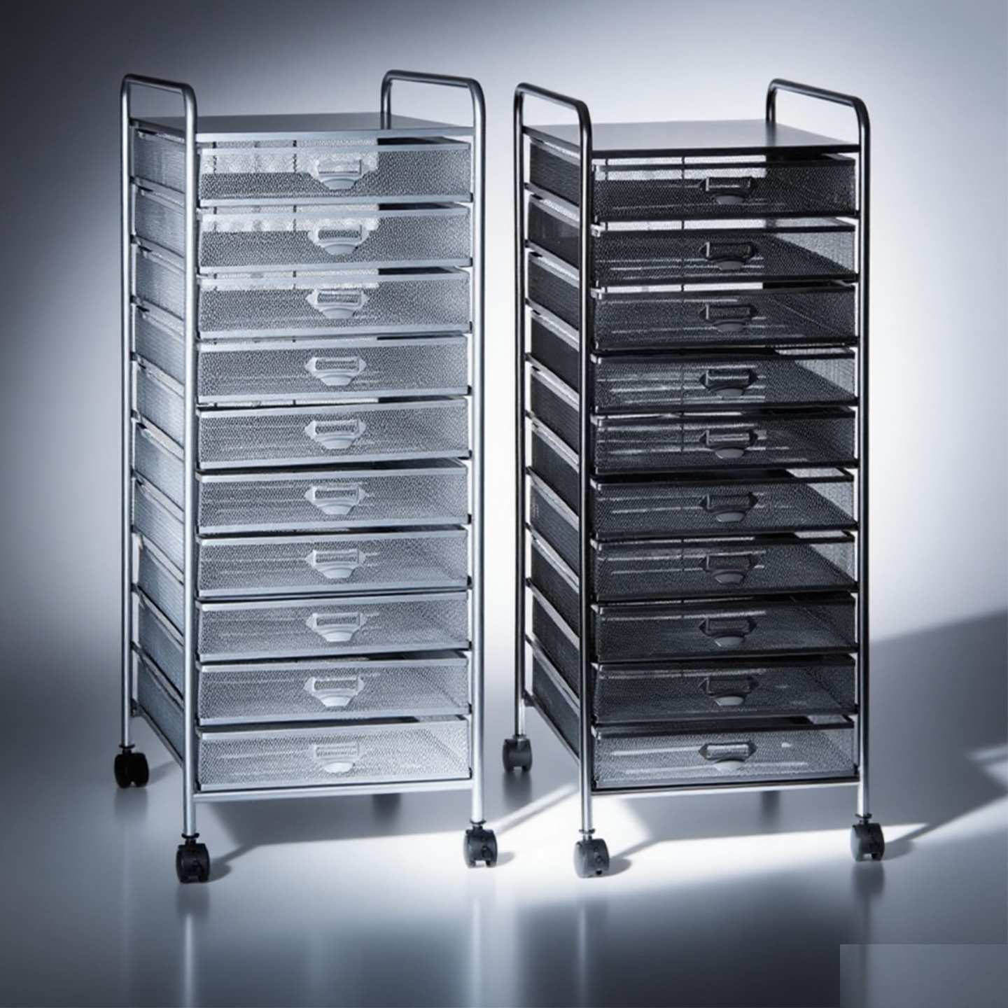 A4-9(10)可移动铁艺推车收纳整理架置物架文件架书架厨房推车