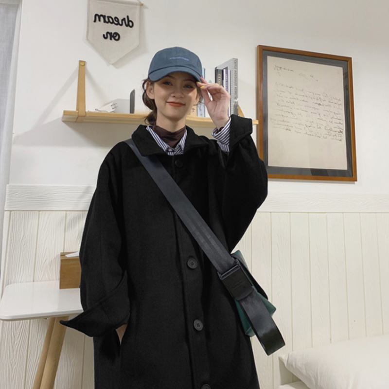 2020年新款秋冬毛呢外套女呢子大衣气质中长款韩版小个子日系加厚