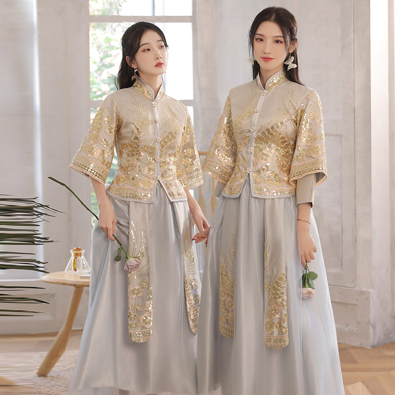 新中式伴娘礼服租赁夏季显瘦图片