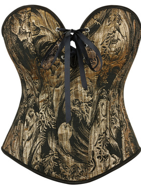 新款黑金女士抹胸聚拢紧身宫廷胸衣外穿束腰美体上衣corset