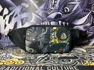 龙狮腰包醒狮腰包舞龙舞狮印花背包佛山狮单肩包传统狮斜挎包出狮