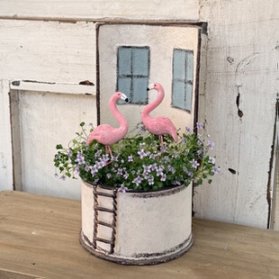 日系铁艺房子花盆